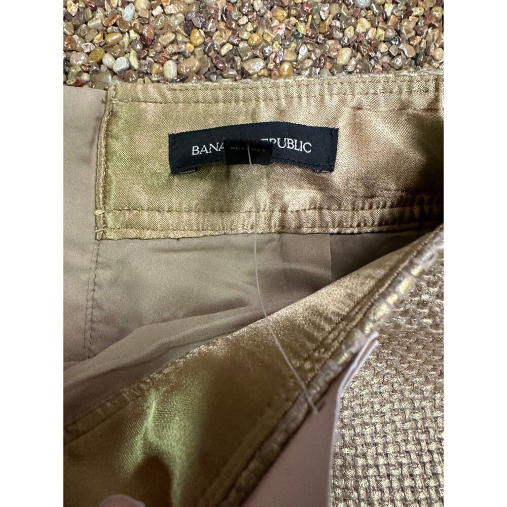 Banana Republic Metallic Gold Tweed Skirt NEW with Tags - Picture 4 of 5